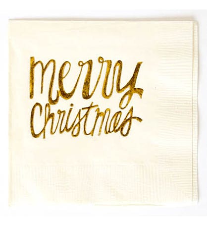 Merry Christmas Foil Stamped Napkins